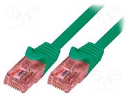 Patch cord; U/UTP; 6; stranded; Cu; LSZH; green; 5m; 26AWG LOGILINK