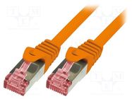 Patch cord; S/FTP; 6; stranded; Cu; LSZH; orange; 2m; 27AWG LOGILINK