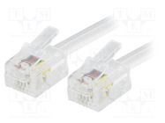 Cable: telephone; RJ11 plug,both sides; 7m; white BQ CABLE