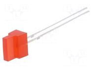 LED; red; rectangular; 1.8x7.05mm; 150÷220mcd; 30°; Front: flat OPTOSUPPLY