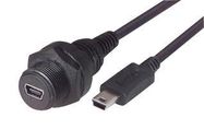 USB CABLE, 2.0, MINI B PLUG-RCPT, 500MM