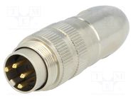 Connector: M16; plug; male; soldering; for cable; PIN: 4; 5A; 250V LUMBERG