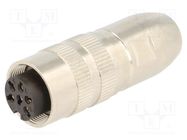 Connector: M16; plug; female; soldering; for cable; PIN: 6; 5A; 250V LUMBERG