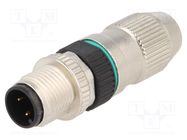 Connector: M12; plug; PIN: 4; male; A code-DeviceNet / CANopen HARTING