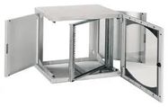 19" WALL CABINET, 15U, STEEL, LIGHT GREY