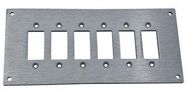 FACE PLATE, 6POS, 145X66X2.5MM, ALUM