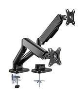 MONITOR ARM, GAS SPRING, DUAL, BLACK