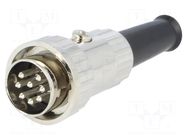 Connector: DIN; plug; male; with strain relief; PIN: 8; 270° LUMBERG