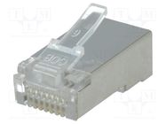 Plug; RJ45; PIN: 8; shielded; gold-plated; Layout: 8p8c; 26AWG; IDC LUMBERG