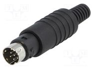 Plug; DIN mini; male; PIN: 8; with strain relief; soldering; 100V LUMBERG