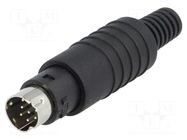 Connector: DIN mini; plug; male; PIN: 8; with strain relief; 100V LUMBERG