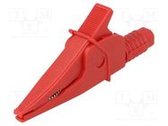 Crocodile clip; 20A; red; max.39mm; 1kV; Connection: 4mm socket CLIFF