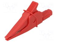 Crocodile clip; 20A; 1kV; red; max.39mm; 4mm socket CLIFF