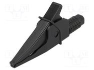 Crocodile clip; 20A; black; max.39mm; 1kV; Connection: 4mm socket CLIFF