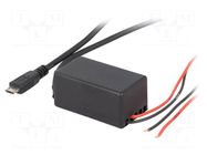 USB power supply; USB micro plug; Sup.volt: 12÷24VDC; 5V/2.1A PER.PIC.