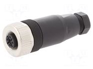 Connector: M12; plug; PIN: 4; female; straight; IP67; screw terminal MURRELEKTRONIK