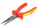 Pliers; insulated,straight,half-rounded nose,elongated; 170mm C.K