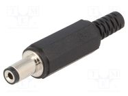 Connector: DC supply; plug; female; 5.5/2.1mm; with strain relief LUMBERG