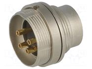 Connector: M16; socket; male; PIN: 4; 5A; 250V; soldering; IP68 LUMBERG