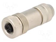 Connector: M12; plug; PIN: 5; female; straight; IP67; screw terminal MOLEX