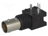 Connector: BNC; socket; female; angled 90°; 50Ω; THT; black TE Connectivity