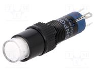 Switch: push-button; Pos: 2; SPDT; 0.5A/250VAC; 1A/24VDC; ON-ON ONPOW