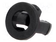 LED holder; 3mm; one-piece; black; UL94V-2; L: 5.2mm; polyamide FIX&FASTEN