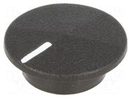 Cap; plastic; push-in; black; Indicator: white line CLIFF