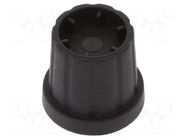 Knob; with flange; plastic; Øshaft: 6.35mm; Ø16.5x19.2mm; black CLIFF