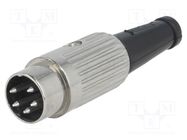 Plug; DIN; male; PIN: 5; Layout: 240°; straight; for cable; soldering DELTRON