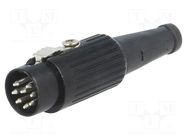 Connector: DIN; plug; male; PIN: 8; 270°; straight; for cable; 34V; 2A DELTRON