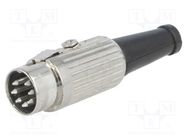 Connector: DIN; plug; male; PIN: 7; Layout: 270°; straight; for cable DELTRON