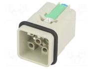 Connector: HDC; contact insert; male; 10A; 400V; Han Q; PIN: 13 HARTING