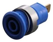4MM BANANA JACK, SCREW MOUNT, QC TAB, 24A, 1 KV, BLUE 40AH1754