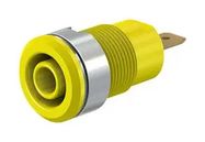 4MM BANANA JACK, SCREW MOUNT, QC TAB, 24A, 1 KV, YELLOW 40AH1755