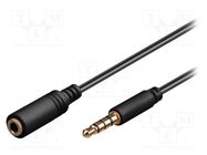 Cable; Jack 3.5mm 4pin socket,Jack 3,5mm 4pin plug; 0.5m; black Goobay