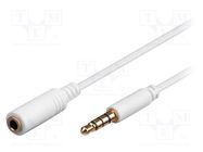 Cable; Jack 3.5mm 4pin socket,Jack 3,5mm 4pin plug; 0.5m; white Goobay