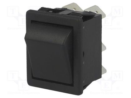 ROCKER; DPDT; Pos: 2; ON-ON; 16A/250VAC; black; none; Body: black BULGIN AE-C1560ATAAB
