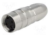 Connector: M16; plug; female; soldering; for cable; PIN: 3; 5A; 250V LUMBERG