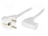 Cable; 3x1mm2; PVC; 2.5m; white; 10A; 250V; Core: Cu; Type: Uni-Schuko LIAN DUNG
