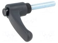 Lever; adjustable; Thread len: 45mm; Lever length: 63mm; -30÷130°C ELESA+GANTER