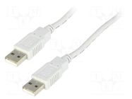 Cable; USB 2.0; USB A plug,both sides; 5m; light grey BQ CABLE