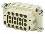 Connector: HDC; contact insert; female; Han® EE; PIN: 18; 18+PE HARTING