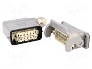 Connector: HDC; male + female; 16A; 250V; Han Kit; PIN: 10; 10+PE HARTING