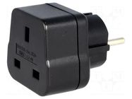 Transition: adapter; 2P+PE; 230VAC; 13A; black; PIN: 3 Hugo Brennenstuhl GmbH & Co