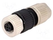 Connector: M12; plug; PIN: 4; female; HARAX; 50V; straight; IP67; IDC HARTING
