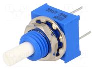 Potentiometer: shaft; single turn; 500kΩ; ±20%; 0.25W; linear; THT BOURNS