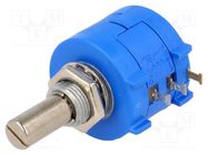 Potentiometer: shaft; multiturn; 10kΩ; 2W; ±5%; 6.35mm; linear; IP40 BOURNS