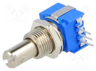 Potentiometer: shaft; single turn; 10kΩ; ±20%; 500mW; linear; THT BOURNS