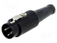 Connector: DIN; plug; male; PIN: 3; 180°; straight; for cable; 34V; 2A DELTRON